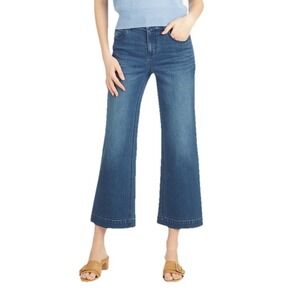 Draper James Woman Jeans Size 4 Blue 5 Pocket Wide Leg Crop